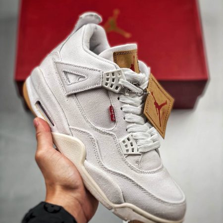 Levi's x Air Jordan 4 Retro 'White Denim' AO2571-100