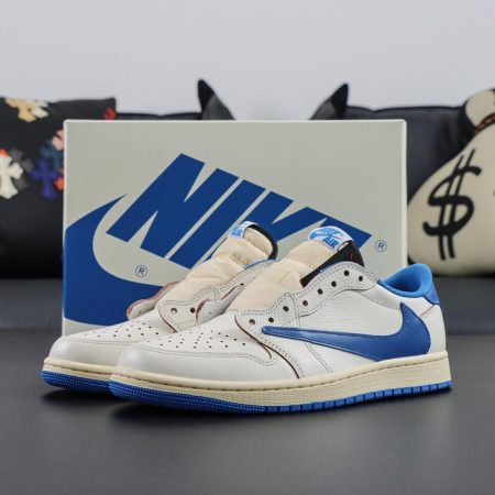 Fragment Design x Travis Scott x Air Jordan 1 Retro Low OG SP 'Sail Military Blue' DM7866-104