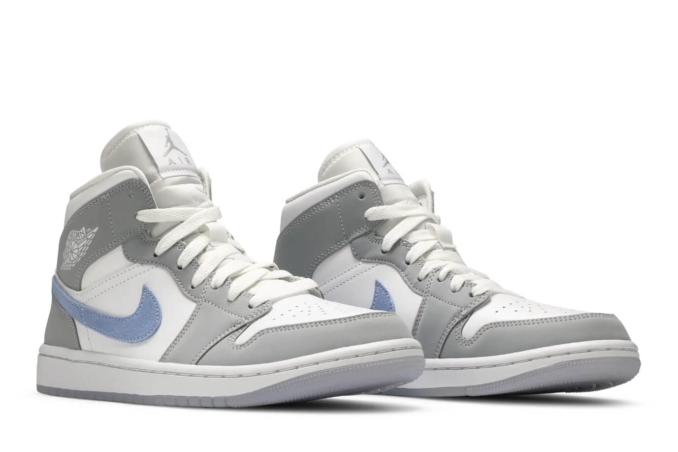 Wmns Air Jordan 1 Mid 'Wolf Grey Aluminum' BQ6472-105