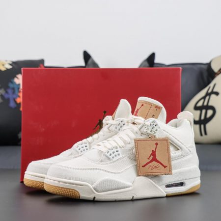 Levi's x Air Jordan 4 Retro 'White Denim' AO2571-100